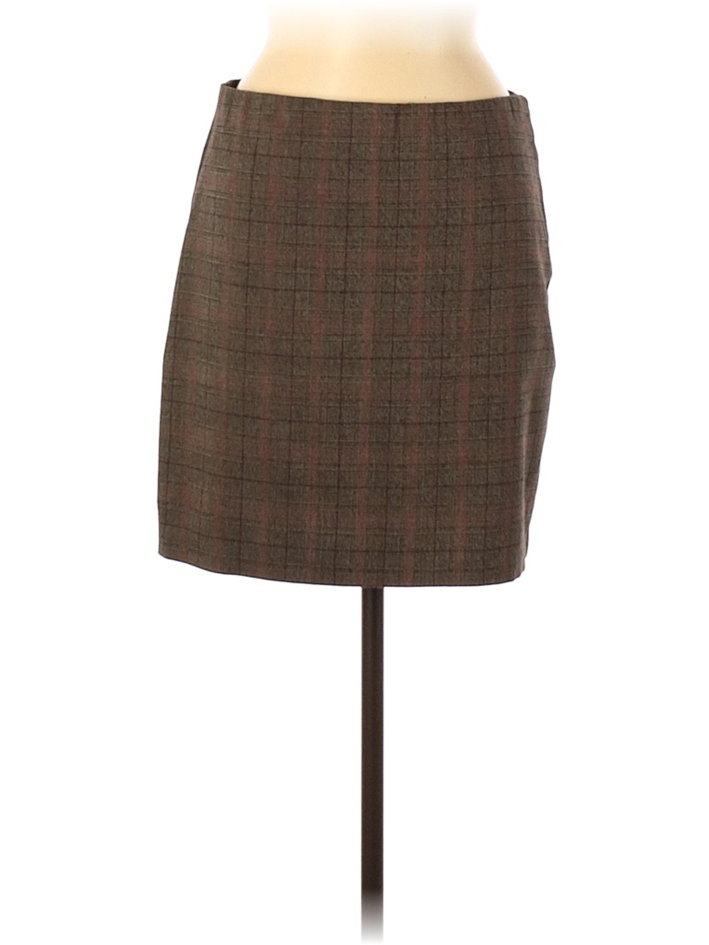 M.S.S.P. Plaid Tweed Brown Casual Skirt Size 6
